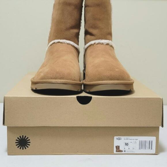 UGG Classic Short Spill Seam Women Mid Calf Winter Boots Size US 10 Chestnut - Picture 6 of 6